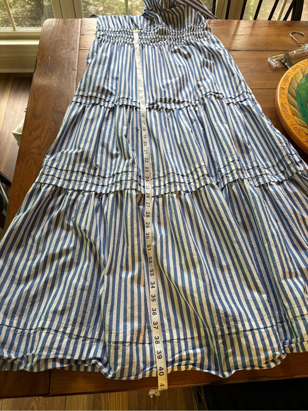 Women’s Quince Blue and White Striped Maxi Dress - Picture 9 of 9